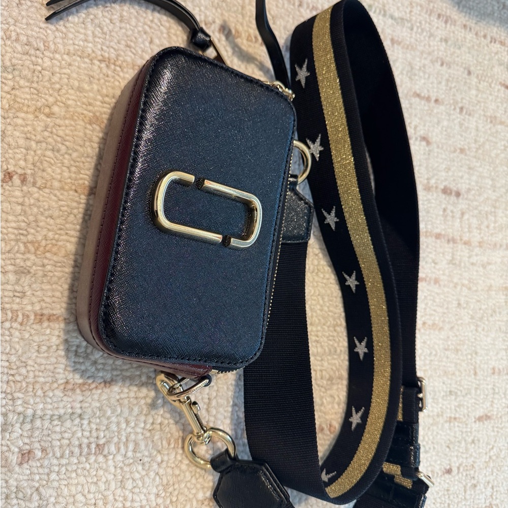 Marc Jacobs Black and Gold Crossbody Bag
